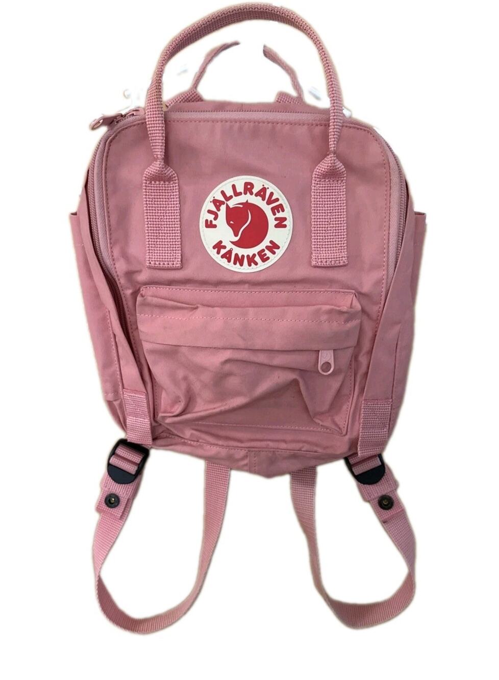 Fjallraven Kanken Mini Backpack Bag Double Handle Pocket Logo Zip Pink